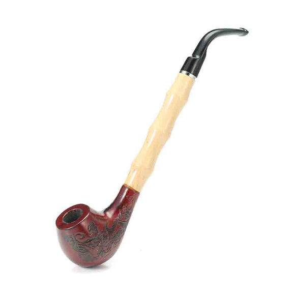 KCASA KC-WTP020 Bamboo Resin Wood Tobacco Pipe Durable Classic Smoking Pipe Cigar Flitter