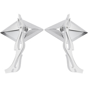 Motorcycle Chrome Flame Mirrors For Harley Davidson Sportster Softail Dyna Electra Glide