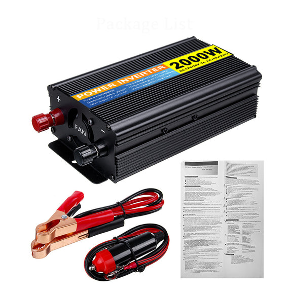 2000W 12V/24V to 220V Pure Sine Wave Power Inverter Home Converter