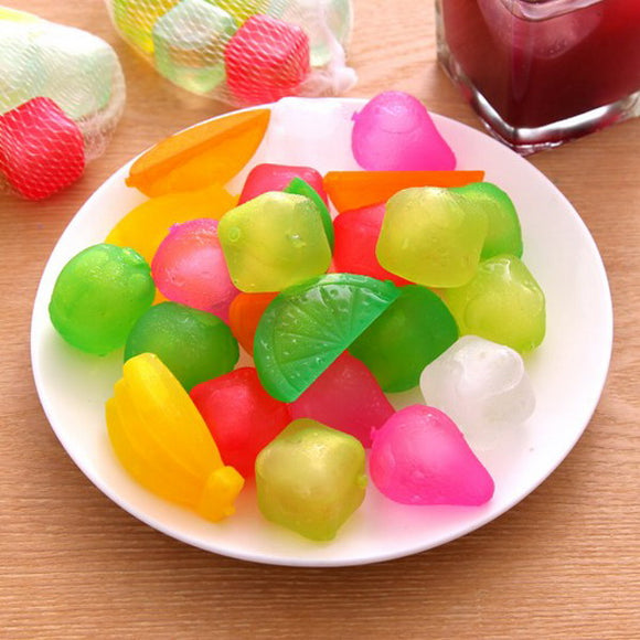 6Pcs Reusable Plastic Ice Cubes Multi-color Cool Cold Drinks Bar Barbecue BBQ Used