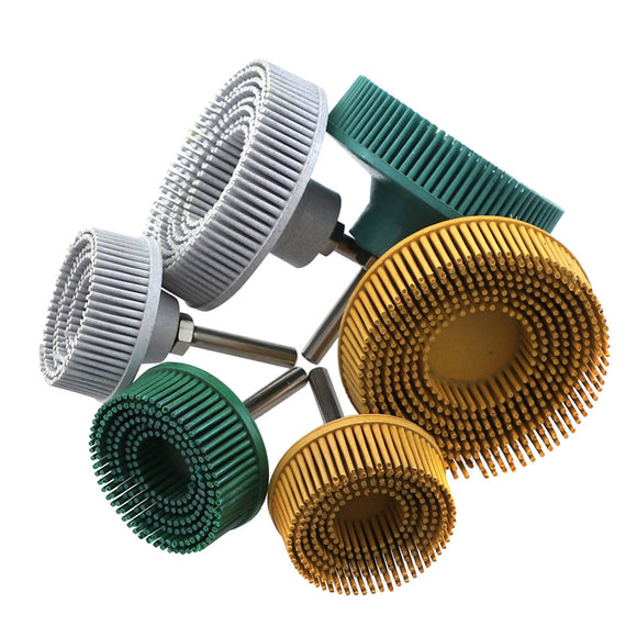 Drillpro Polishing Wheel Grit 50 80 120 Radial Bristle Disc 2 inch 3 inch Emery Rubber Abrasive Brush 1/4 6.35mm for Dremel Accessories