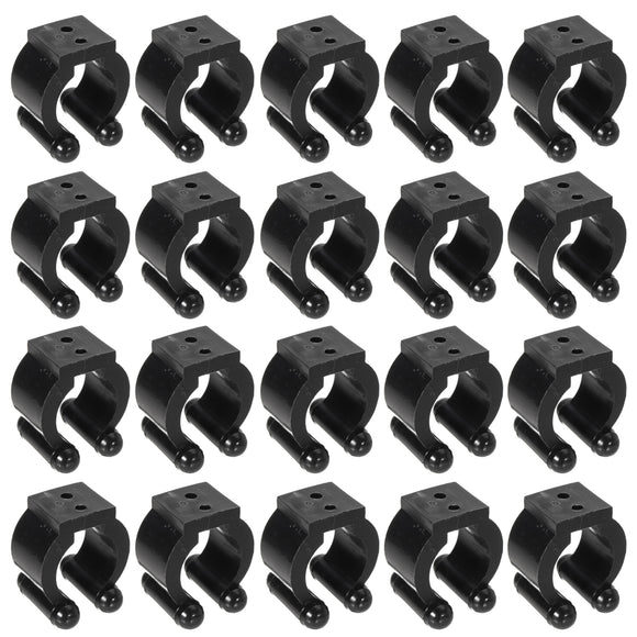 ZANLURE 20pcs Plastic Fishing Lever Pole Storage Tip Clips Positioning Clamp Black