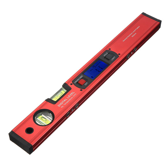 Display Angle Finder 0-90 Degree 0.1 Precision Magnet Meter Protractor Bubble Spirit Level Kit