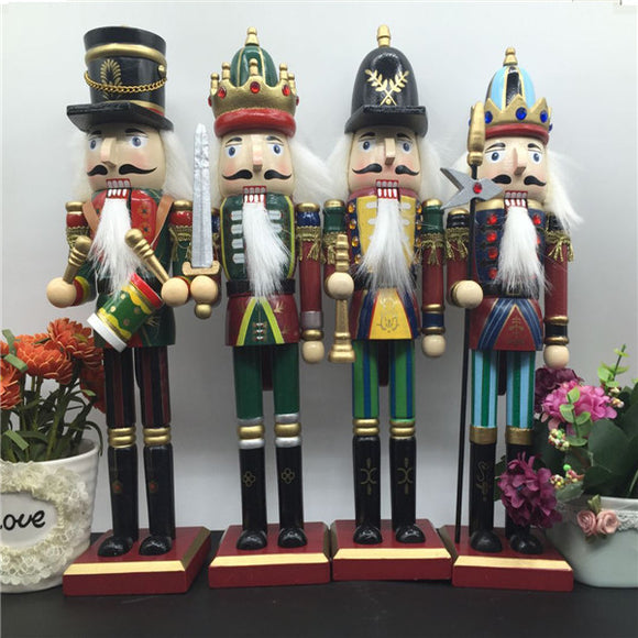 30cm Wooden Nutcracker Doll Soldier Vintage Handcraft Decoration Christmas Gifts