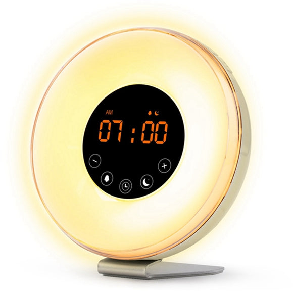 Upgraded 2W Colorful Touch Wake Up Night Light Sunrise Sunset Simulation with Alarm Clock & FM Radio