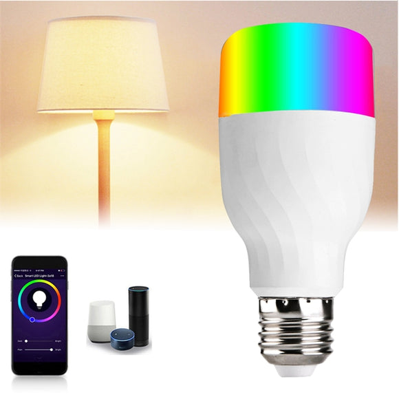 E27 7W RGB+CW WIFI LED Smart Light Bulb Works Echo Alexa With Google Home AC85-265V