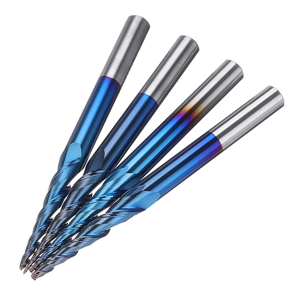 Drillpro NACO-blue 2 Flutes Ball Nose End Mill R0.25/ R0.5/ R0.75/ R1.0 *15*D4*50 Milling Cutter