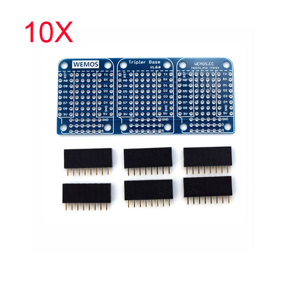 10Pcs Wemos Tripler Base V1.0.0 For WEMOS D1 Mini