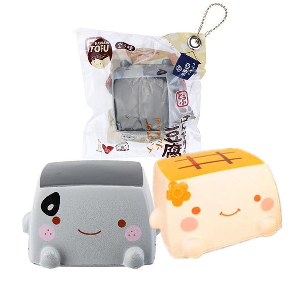 Food Squishy Japanese Tofu 6.5CM Jumbo Toys Kawaii Expression Gift Collection With Packaging