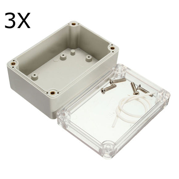 3Pcs Electronic Plastic Box Waterproof Electrical Junction Case 100x68x50mm