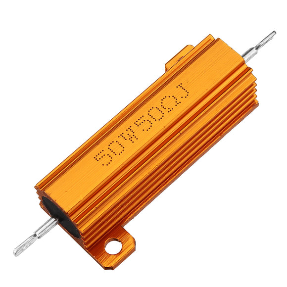 RX24 50W 50R 50RJ Metal Aluminum Case High Power Resistor Golden Metal Shell Case Heatsink Resistance Resistor