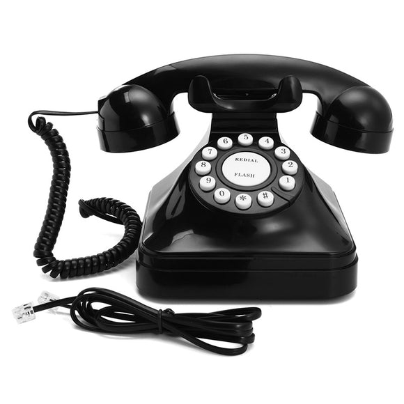 Vintage Retro Antique Phone Wired Corded Landline Telephone Home Desk Decoration Black