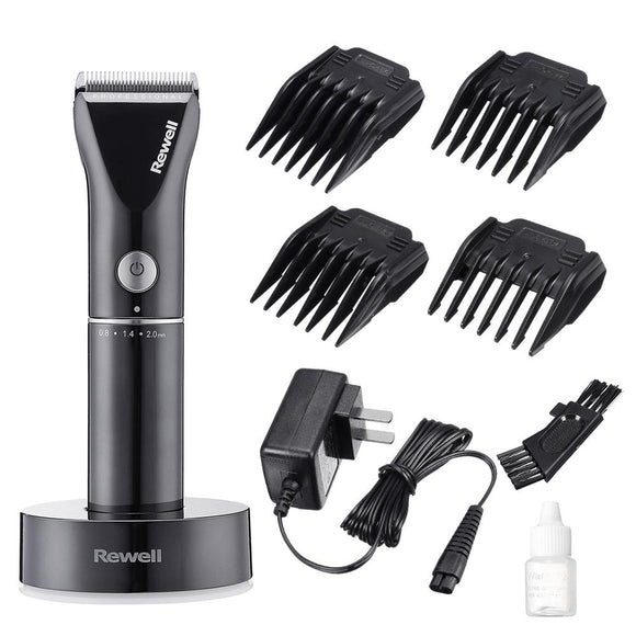 ReWell LCD Display Professional Electric Titanium Hair Trimmer Rechargeable Cordless Clipper Men