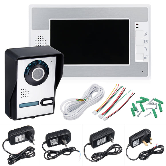 Wired 7 inch Color Video Door Phone Doorbell Intercom Security System with 1 Monitor