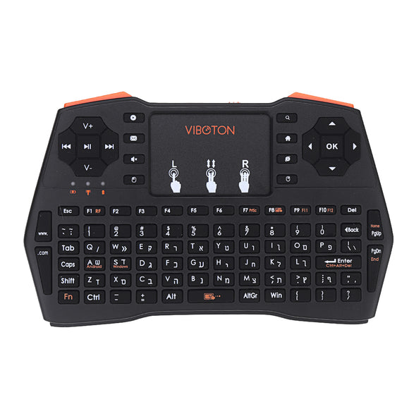 Viboton I8 Plus 2.4G Wireless Hebrew Mini Keyboard Touchpad Airmouse for TV Box Smart TV PC