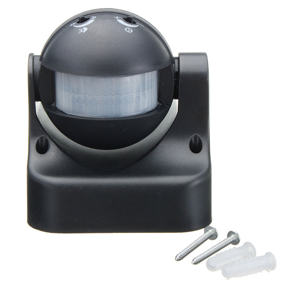Auto PIR Motion Sensor Detector Switch Home Garden Outdoor Light Lamp Switch Black