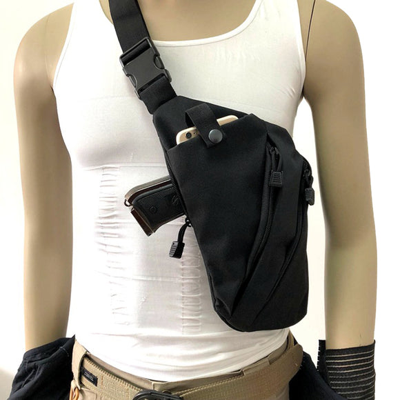 Men Women Canvas Crossbody Shoulder Chest Backpack Anti Theft Gun Holster Tactical Sling Bags
