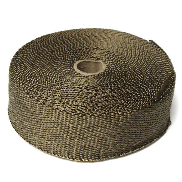 50mmx15m Exhaust Heat Wrap Insulation Pipe Tape Titanium Glass Fiber With 6 Stainless Ties