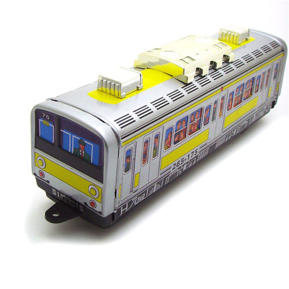 Classic Vintage Clockwork Subway Train Wind Up Reminiscence Children Kids Tin Toys With Key