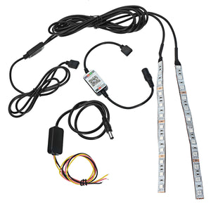 2Pcs 20cm Flexible RGB 12-LED Demon Angel Eyes Lights Kit 5W 12V Phone APP Control for 2.5/2.8"/3.0" Retrofit Projector Lens"