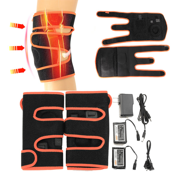 Warm Electric Heating Kneepad Outdoor Ski Sport Battery USB Adjustable Knee Pads