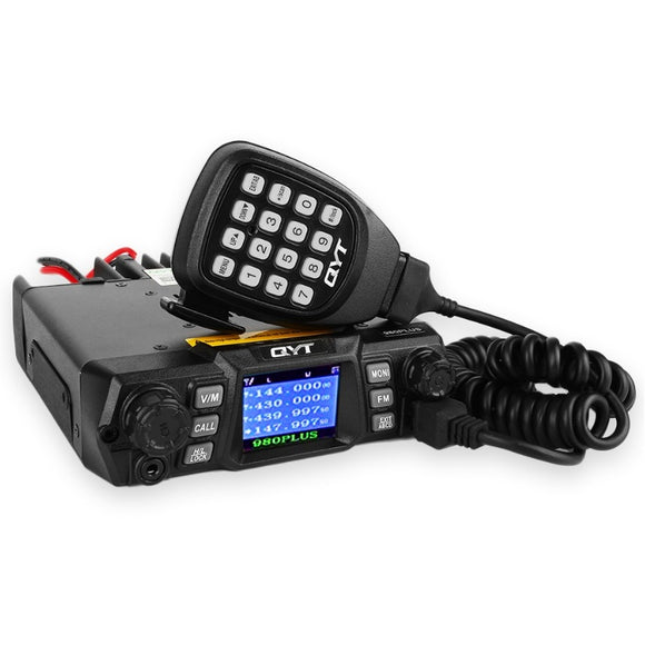 QYT KT-980 Plus VHF 136-174mhz UHF 400-520mhz 75W Dual Band Base Car Mobile Radio Amateur