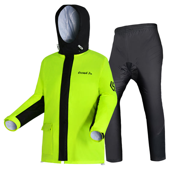 30cm Length Motorcycle Waterproof Breathable Protective Split Reflective Raincoat Suit for Cycling