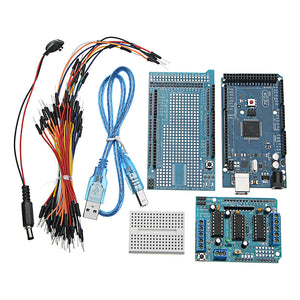 MEGA2560 R3 Microcontroller With Prototype Board + L293D Motor Drive Shield For Arduino