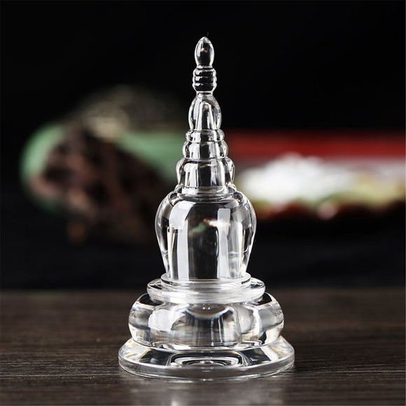 Transparent Crystal Buddha Tower Stupa Tibet Buddhist Decoration