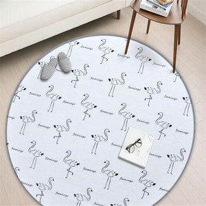 Bathroom Door Floor Mat Non-slip Wear-resistant Kitchen Nordic Gray Series of Round