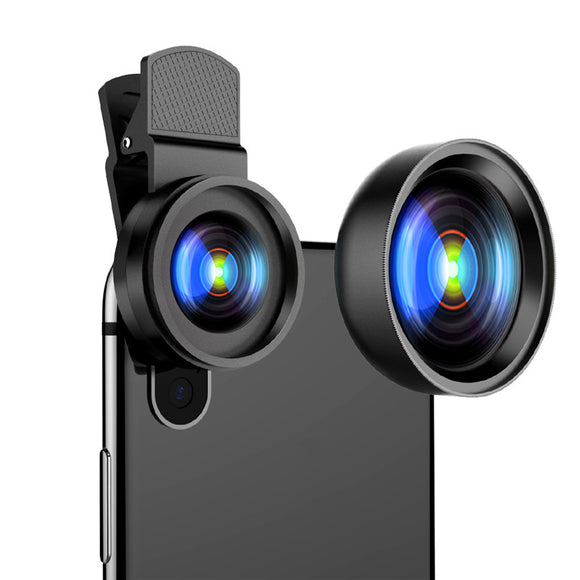 Bakeey Portable 2 in 1 Universal Clip Phone Lens HD 0.45X Wide Angle With Macro Camera Lens for Cell Phones