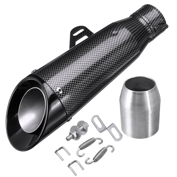 38-51mm Motorcycle Exhaust Muffler Pipe System Carbon Color Slip Universal