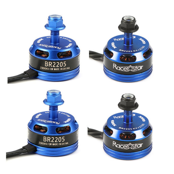 4X Racerstar Racing Edition 2205 BR2205 2300KV 2-4S Brushless Motor Dark Blue For 210 X220 250 280 RC Drone