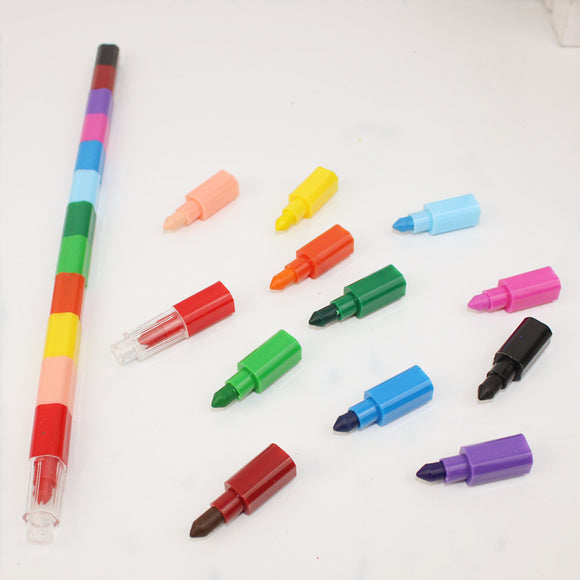 Creative Coloring Crayon 12 Color Crayon Painting Stick Pen Student Stationery