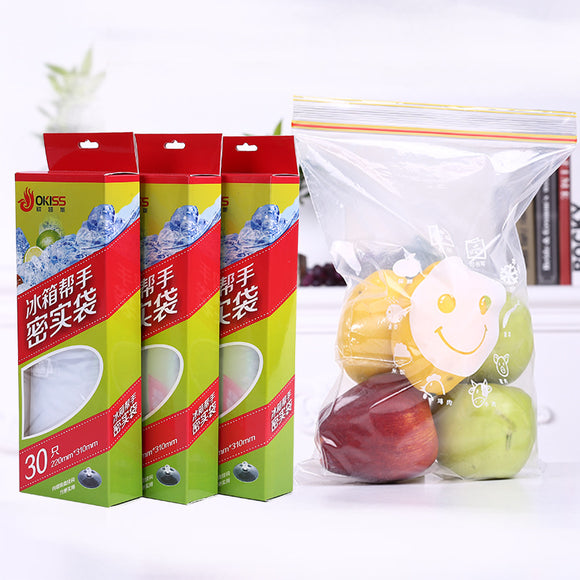 30Pcs/1Set Storage Bag Refrigerator Fruit And Vegetable Fresh Food Storage Bag Thickened