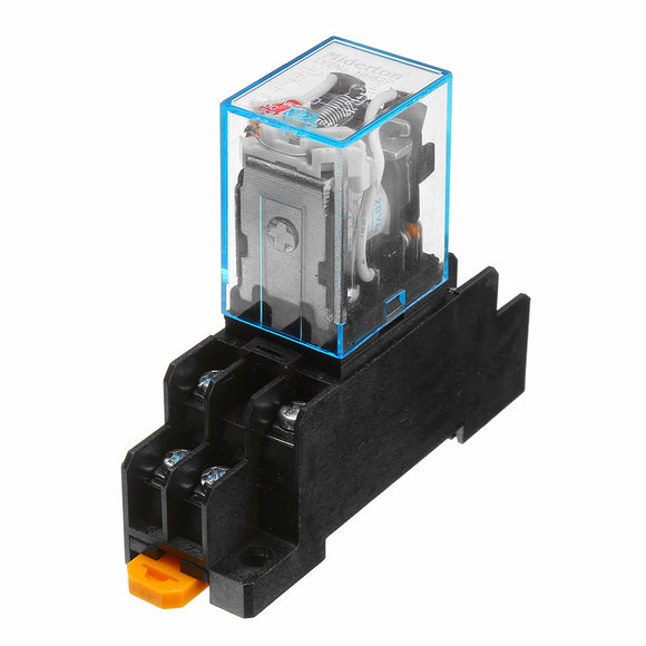 10Pcs AC110V Coil Power Relay LY2NJ JQX-13F DPDT 8 Pin PTF08A With Socket Base