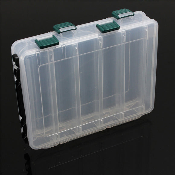 10 Compartments Double Sided Fishing Box Lure Bait Hooks Tackle Storage Case