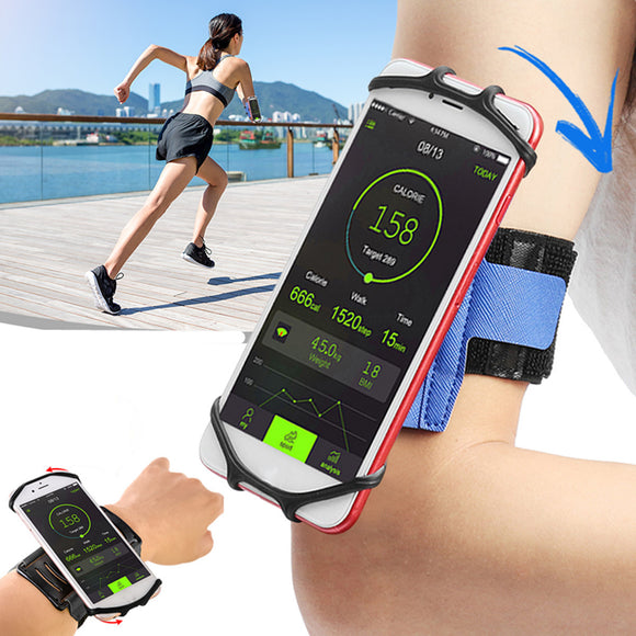 Adjustable Arm Phone Bag Applicable 4-6 inch Phone 180 Rotatable Outdoor Running Wristband Rotating Phone Bag
