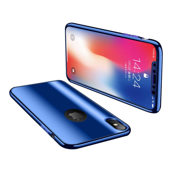 Bakeey Plating Full Body Protective Case With Screen Film For iPhone X