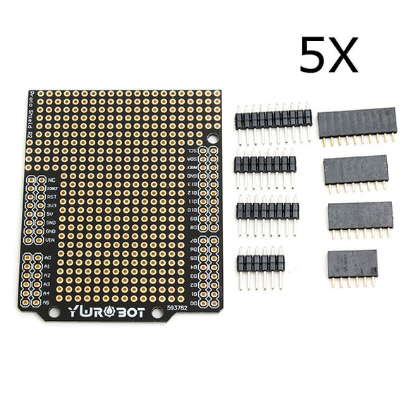 5Pcs DIY PCB Prototyping Protoshield Expansion Board Kit Compatible UNO R3 For Arduino