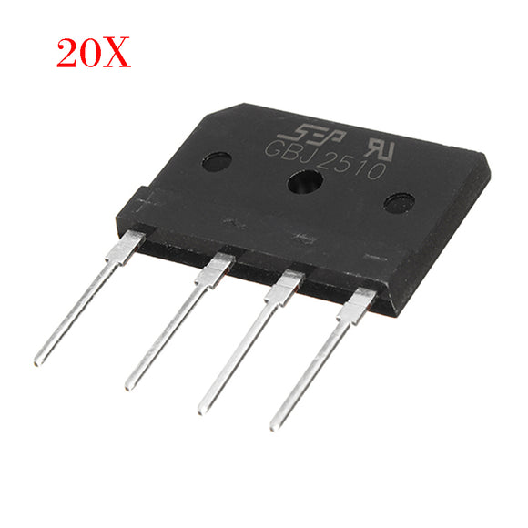 20pcs 25A 1000V Diode Rectifier Bridge GBJ2510 Power Electronic Components For DIY Projects
