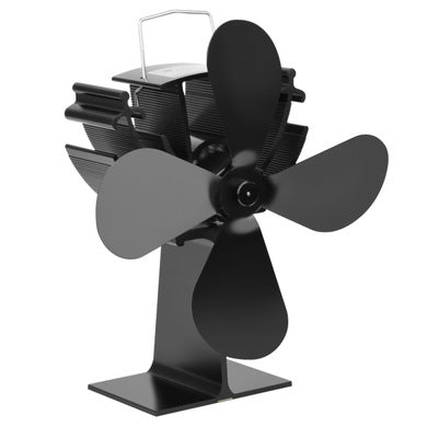 Eco Friendly 4-Blade Heat Powered Stove Fan for Wood/Log Burner/Fireplace 203CFM Thermal Power Fan