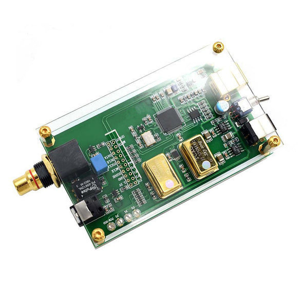 XMOS XU208 Asynchronous USB Coaxial Fiber Output Digital Interface IIS DSD256 Spdif Dop64 PCB Board with Acrylic Case