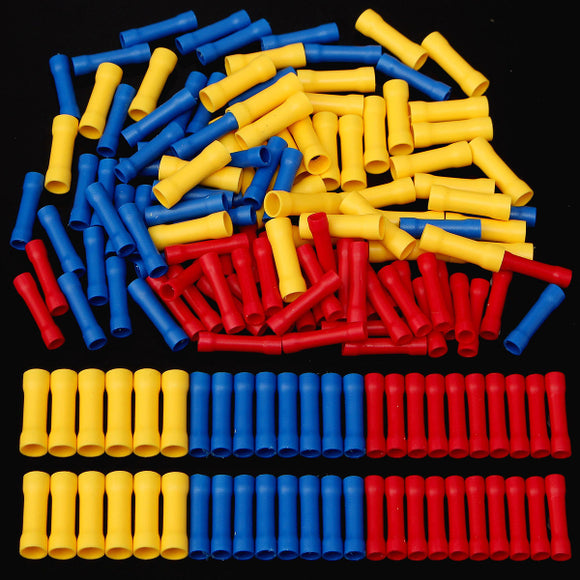 120Pcs PVC Insulated Butt Wire Connector Crimp Terminal 0.5-6.0mm Kit