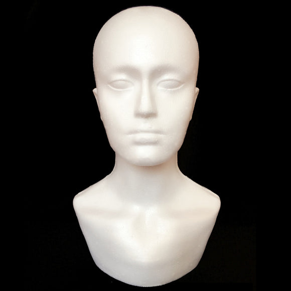Male Polystyrene Foam Mannequin Stand Model Display Head Hat Cap Wig