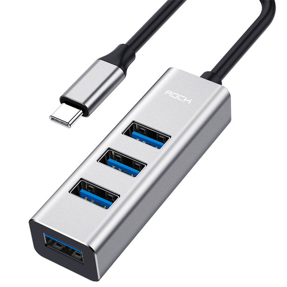 ROCK 4 in 1 Type-c to 4 USB 3.0 High Speed with OTG Function Adapter Hub for Mobile Phone Tablet PC