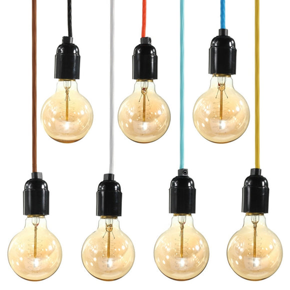 E27 Industrial Vintage Pendant Lamp Edison Bulb Socket Hanging Pendant Light Holder Plug AC 110-240V