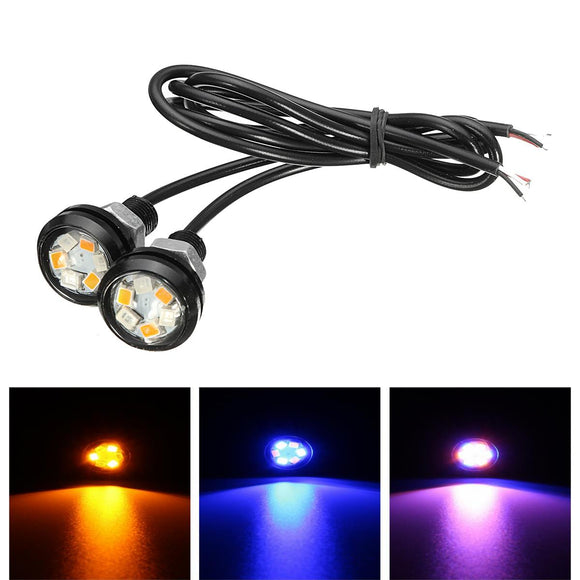 Pair Car Motorcycle LED Dual Color Eagle Eye LED Daytime Running DRL Backup Light