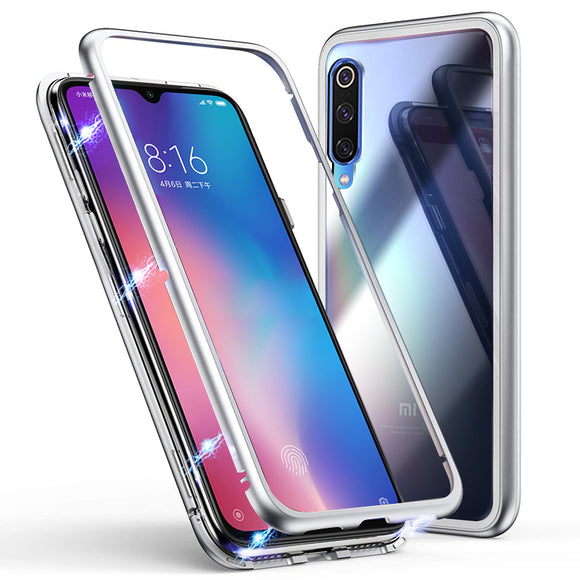 Bakeey 360 Magnetic Adsorption Metal Tempered Glass Flip Protective Case for Xiaomi Mi 9 SE