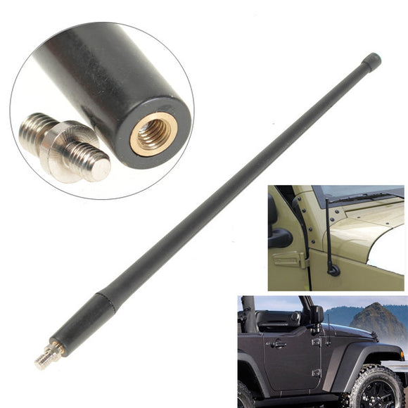 Black 13 inch FM AM Signal Antenna Aerial for Jeep Wrangler JK 07-16